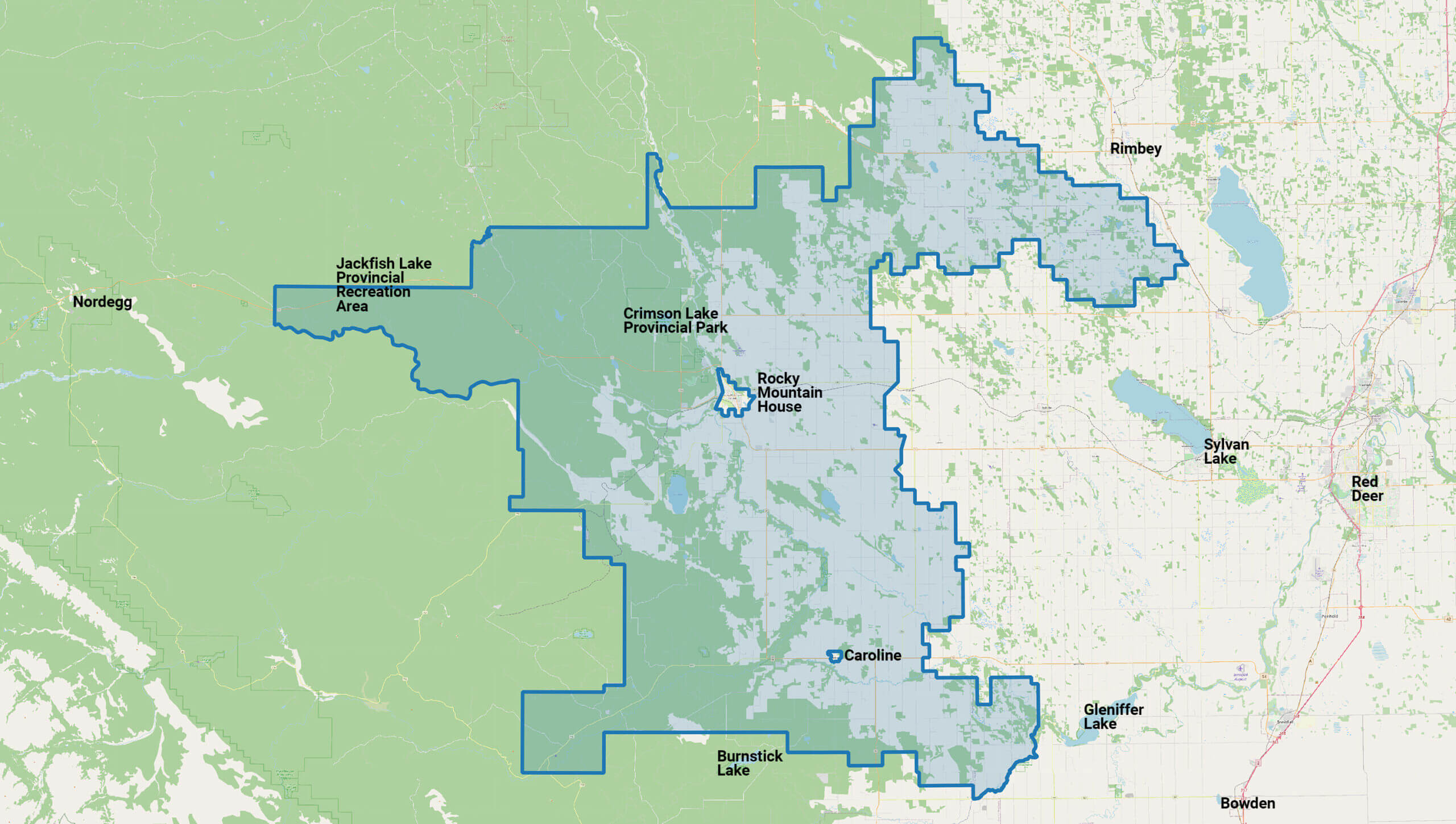 Blue Mountain Power Co-op Service Area Map